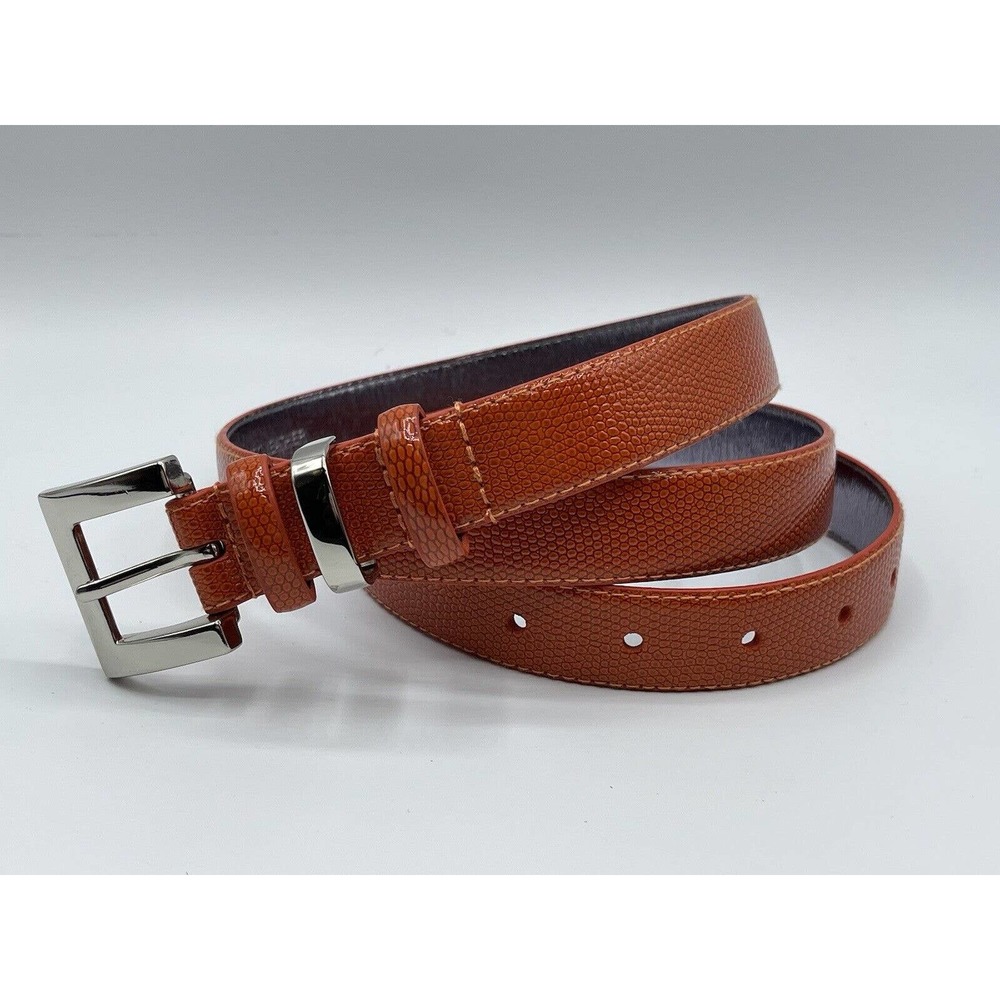 NINE WEST Women's Orange Textured Faux Leather Belt Size LARGE NEW